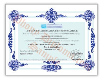 Universite Paris Dauphine - Fake Diploma Sample from France